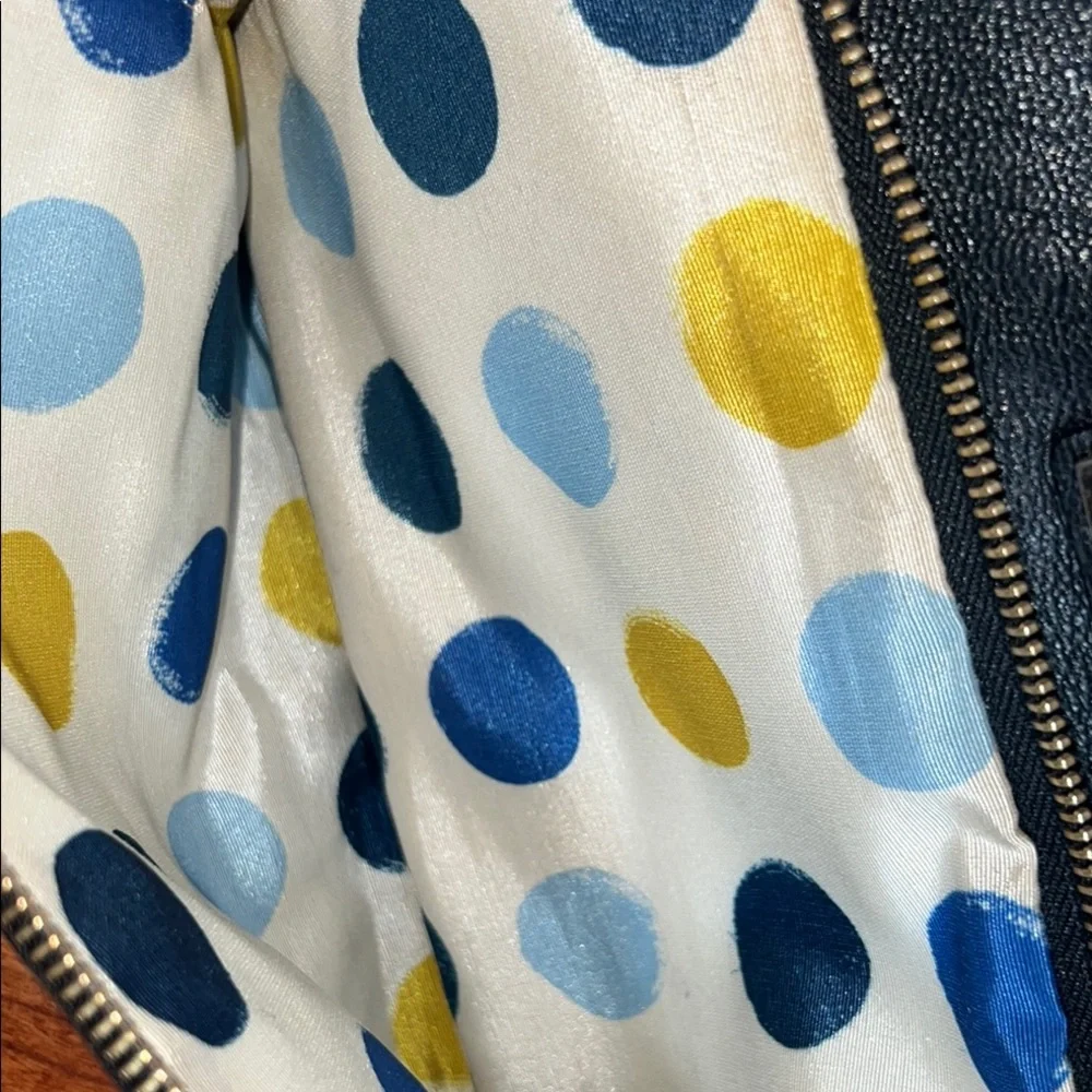 Kate Spade Black Shoulder Bag polka dot interior